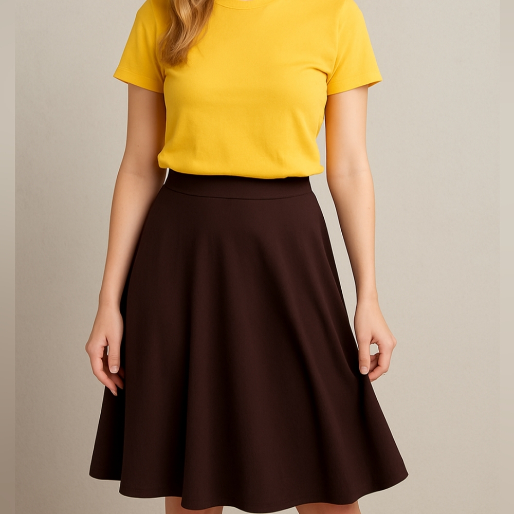 Brown Asymmetrical Maxi Cocktail Skirt by Jockey